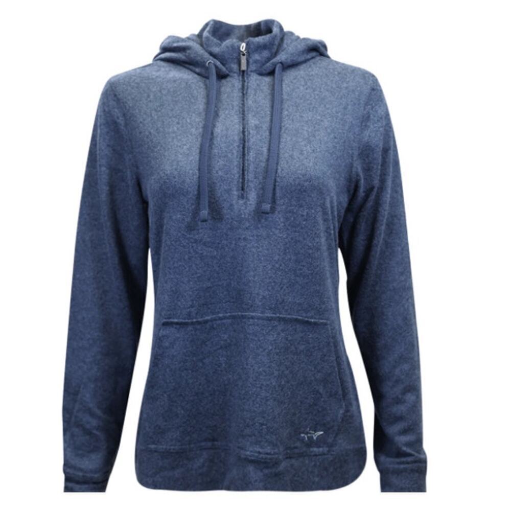Greg Norman Women's Technical Performance 1/4 Zip Hoodie Navy Large